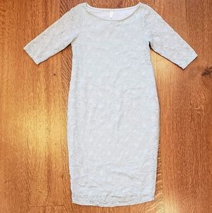 Pinkblush Light Blue Lace Fitted Long Sleeve